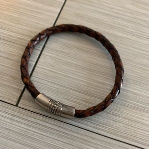 Braided leather bracelet